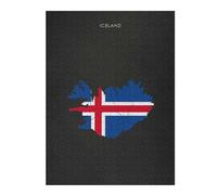 Puzzles pour Adultes 52x38cm/1000pcs Puzzles Iceland Flag Map Puzzles pour Adultes Jouets Anti-Stress Décoration Intérieure Aide À Stimuler Le Cerveau 52x38cm/1000pcs