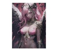 Puzzles pour Adultes 52x38cm/1000pcs Puzzles Pink Anime Girl Puzzle Jeux Relaxants Niveau De Difficulté Défi Interaction Parent-Enfant 52x38cm/1000pcs