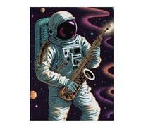 Puzzles pour Adultes 52x38cm/1000pcs Puzzles pour Adultes Astronaut in Space Playing Saxophone Jeu Manuel De Course De Vitesse, Jeu Stimulant, Cadeaux 52x38cm/1000pcs