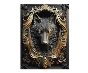 Puzzles pour Adultes 52x38cm/1000pcs Puzzles Powerful Golden King Wolf Puzzles pour Adultes, Jouets Anti-Stress, Décorations Murales, Idées Cadeaux pour Toute La Famille 52x38cm/1000pcs