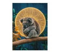 Puzzles pour Adultes 52x38cm/1000pcs Puzzles Sleeping Koala with Golden Halo Casse-tête pour Adultes Jeu De Réflexion Décoration Murale Cadeaux De Noël Et d'anniversaire 52x38cm/1000pcs