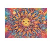 Puzzles pour Adultes 52x38cm/1000pcs Puzzles Smiling Sun with Rainbow Colors Puzzles pour Adultes, Jouets Anti-Stress, Décorations Murales, Idées Cadeaux pour Toute La Famille 52x38cm/1000pcs