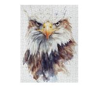 Puzzles pour Adultes 52x38cm/1000pcs Puzzles Watercolor Bald Eagle Portrait Puzzles pour Adolescents Jeux De Société Découpe De Précision Cadeaux d'anniversaire Et Cadeaux Uniques 52x38cm/1000pcs