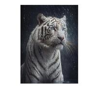 Puzzles pour Adultes 52x38cm/1000pcs Puzzles Wet White Tiger Puzzles pour Adolescents Jeux De Société Découpe De Précision Cadeaux d'anniversaire Et Cadeaux Uniques 52x38cm/1000pcs