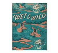 Puzzles pour Adultes 52x38cm/1000pcs Puzzles Wet & Wild River Creatures Comic Puzzle pour Adultes Jeux De Famille Vacances À La Maison Passer Le Temps Est Idéal comme Cadeau 52x38cm/1000pcs