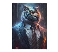 Puzzles pour Adultes 52x38cm/1000pcs Puzzles White Boss Tiger in Suit Puzzle pour Adultes, Jeu De Réflexion pour S'amuser en Famille, Difficile Et Stimulant 52x38cm/1000pcs