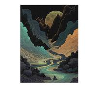 Puzzles pour Adultes 52x38cm/1000pcs Puzzles Winding River Landscape Puzzle pour Adultes, Jeu De Réflexion pour S'amuser en Famille, Difficile Et Stimulant 52x38cm/1000pcs