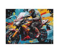 Puzzles pour Adultes 52x38cm/1000pcs Racing Spirit Motorcycle Artwork -2 Puzzle Anti-Stress, Jouet De Course De Vitesse Manuelle, Cadeau pour Les Amis Et La Famille 52x38cm/1000pcs