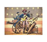 Puzzles pour Adultes 52x38cm/1000pcs Skulls in Western Attire Playing Instruments Puzzle pour Adultes, Jeu De Réflexion, Découpe De Précision, pour Les Amateurs De Jeux 52x38cm/1000pcs