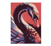 Puzzles pour Adultes 52x38cm/1000pcs Stylized Swan Illustration Puzzle pour Adultes - Décoration Murale - Découpe De Précision - Activités Ludiques À La Maison 52x38cm/1000pcs