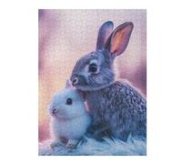 Puzzles pour Adultes 52x38cm/1000pcs Two Cute Bunnies Puzzle pour Adultes, Jeu De Réflexion, Découpe De Précision, pour Les Amateurs De Jeux 52x38cm/1000pcs