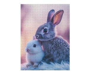 Puzzles pour Adultes 52x38cm/1000pcs Two Cute Bunnies Puzzle pour Adultes, Jeu De Réflexion, Découpe De Précision, pour Les Amateurs De Jeux 52x38cm/1000pcs