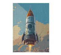Puzzles pour Adultes 52x38cm/1000pcs Vintage Rocket Puzzle pour Adultes : Un Jeu De Réflexion Stimulant, Une Œuvre d'art À Compléter 52x38cm/1000pcs
