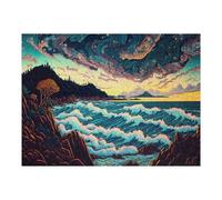 Puzzles pour Adultes 52x38cm/1000pcs Whimsical Coastal Sunset Puzzle pour Adultes, Jeu De Réflexion, Découpe De Précision, pour Les Amateurs De Jeux 52x38cm/1000pcs