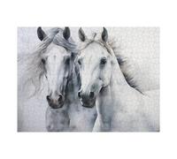 Puzzles pour Adultes 52x38cm/1000pcs Whispering White Horses Artistic Fusion Puzzles pour Adolescents Jeux Familiaux Analyse Et Logique Jeu Stimulant Cadeaux 52x38cm/1000pcs