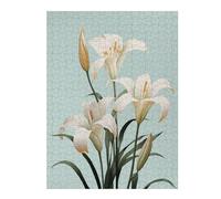 Puzzles pour Adultes 52x38cm/1000pcs White Lily Easter Flower Puzzles pour Adultes Jeux Relaxants Décoration Intérieure Cadeaux Uniques d'anniversaire Et De Noël 52x38cm/1000pcs