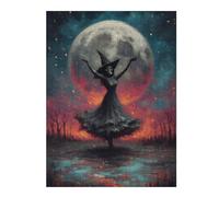 Puzzles pour Adultes 52x38cm/1000pcs Witch Skeleton Dancing Under Full Moon Puzzle Décoratif Mural - Analyse Et Logique - Un Défi À Relever 52x38cm/1000pcs