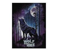 Puzzles pour Adultes 52x38cm/1000pcs Wolf and Moon Puzzles pour Adultes, Jeu Familial, Cadeaux pour Femmes, Cadeaux De Noël Et d'anniversaire 52x38cm/1000pcs