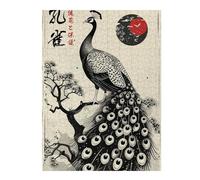 Puzzles pour Adultes 52x38cm/1000pcsPuzzles Japanese Beautiful Peacock Puzzles pour Adolescents Jeux De Société Découpe De Précision Cadeaux d'anniversaire Et Cadeaux Uniques 52x38cm/1000pcs