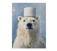 Puzzles pour Adultes 52x38cm/1000pcsPuzzles Polar Bear with Toilet Paper Hat Puzzles pour Adolescents Jeux De Société Découpe De Précision Cadeaux d'anniversaire Et Cadeaux Uniques 52x38cm/1000pcs