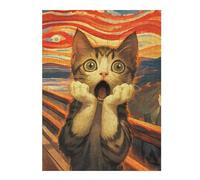 Puzzles pour Adultes 52x38cm/1000pcsPuzzles Scream Cat Puzzle pour Adultes, Jeu De Réflexion pour S'amuser en Famille, Difficile Et Stimulant 52x38cm/1000pcs