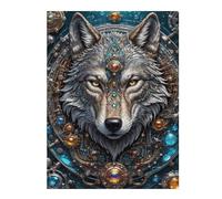 Puzzles pour Adultes 52x38cm/1000pcsPuzzles Starlight Wolf Protector Puzzles pour Adolescents Jeux De Société Découpe De Précision Cadeaux d'anniversaire Et Cadeaux Uniques 52x38cm/1000pcs