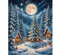 Puzzles pour Adultes 60 Pièces Puzzles pour Adultes Jeu éducatif Challenge Toy 60 Puzzle Amusants en Famille - Paysage enneigé Animaux de la Campagne