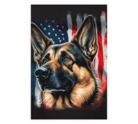 Puzzles pour Adultes 75x50cm/1000pcs American Flag German Shepherd Puzzles pour Adultes : Un Jeu Manuel, Amusant Et Humoristique. Un pour Les Amateurs De Jeux Vidéo. 75x50cm/1000pcs