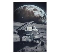 Puzzles pour Adultes 75x50cm/1000pcs Astronaut Playing Piano on The Moon Puzzles pour Adultes : Un Jeu Manuel, Amusant Et Humoristique. Un pour Les Amateurs De Jeux Vidéo. 75x50cm/1000pcs