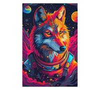 Puzzles pour Adultes 75x50cm/1000pcs Astronaut Wolf Space Puzzles pour Adolescents Jeux De Société pour Passer Le Temps À La Maison Cadeaux d'anniversaire Et De Noël Uniques 75x50cm/1000pcs