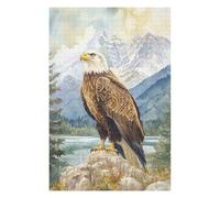 Puzzles pour Adultes 75x50cm/1000pcs Bald Eagle Mountain View Puzzle pour Adultes - Décoration Murale - Découpe De Précision - Activités Ludiques À La Maison 75x50cm/1000pcs