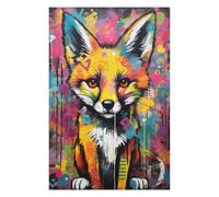 Puzzles pour Adultes 75x50cm/1000pcs Banksy Graffiti Slum Fox Puzzle pour Adultes : Un Jeu De Réflexion Stimulant, Une Œuvre d'art À Compléter 75x50cm/1000pcs