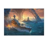 Puzzles pour Adultes 75x50cm/1000pcs Battle of Paris Naval Clash Under The Eiffel Tower Puzzles pour Adolescents Jeux Familiaux Analyse Et Logique Jeu Stimulant Cadeaux 75x50cm/1000pcs