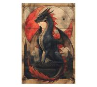 Puzzles pour Adultes 75x50cm/1000pcs Black and Red Dragon Puzzle pour Adultes : Un Jeu De Réflexion Stimulant, Une Œuvre d'art À Compléter 75x50cm/1000pcs