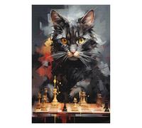 Puzzles pour Adultes 75x50cm/1000pcs Cat Chess Master Painting Puzzles pour Adultes - Jeu De Réflexion - Difficile - Stimulant - Idée Cadeau 75x50cm/1000pcs