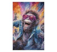 Puzzles pour Adultes 75x50cm/1000pcs Chimpanzee in Sunglasses Painting Puzzles À Monter Soi-même - Cadeaux Souvenirs pour Vos Proches 75x50cm/1000pcs