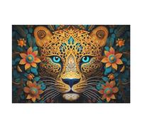 Puzzles pour Adultes 75x50cm/1000pcs Colorful Leopard Mandala Artwork Puzzle Anti-Stress, Jouet De Course De Vitesse Manuelle, Cadeau pour Les Amis Et La Famille 75x50cm/1000pcs