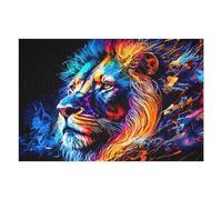 Puzzles pour Adultes 75x50cm/1000pcs Colorful Lion Portrait Artwork Puzzle - Jeu Manuel - Défi Difficile - Cadeaux pour Les Amis Et La Famille 75x50cm/1000pcs