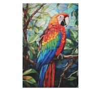 Puzzles pour Adultes 75x50cm/1000pcs Colorful Parrot Stained Glass Style Art Puzzle Décoratif Mural - Analyse Et Logique - Un Défi À Relever 75x50cm/1000pcs