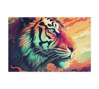 Puzzles pour Adultes 75x50cm/1000pcs Colorful Tiger Portrait Artwork -2 Puzzle - Jeu Manuel - Défi Difficile - Cadeaux pour Les Amis Et La Famille 75x50cm/1000pcs