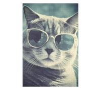 Puzzles pour Adultes 75x50cm/1000pcs Cool Cat with Sunglasses Puzzle pour Adultes : Un Jeu De Réflexion Stimulant, Une Œuvre d'art À Compléter 75x50cm/1000pcs