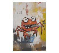 Puzzles pour Adultes 75x50cm/1000pcs Cool Smoking Crab Art Puzzles pour Adultes Jeu Manuel Découpe De Précision Activités Amusantes À La Maison, 75x50cm/1000pcs