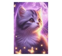 Puzzles pour Adultes 75x50cm/1000pcs Cute Kitten Under Moonlight Puzzles Anti-Stress - Cadeaux pour Femmes, Amis Et Famille 75x50cm/1000pcs