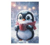 Puzzles pour Adultes 75x50cm/1000pcs Cute Penguin with Hot Cocoa Puzzle pour Adultes, Jeu De Réflexion, Une Œuvre d'art, Cadeau d'anniversaire, Cadeaux, 75x50cm/1000pcs