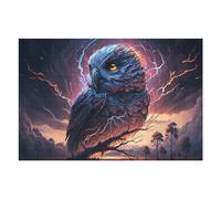 Puzzles pour Adultes 75x50cm/1000pcs Electric Owl Fantasy Artwork Puzzles pour Adolescents Jeu Manuel, Amusant Et Humoristique Cadeaux d'anniversaire Et De Noël Uniques 75x50cm/1000pcs
