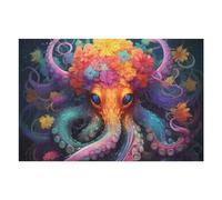 Puzzles pour Adultes 75x50cm/1000pcs Floral Fantasy Octopus Artwork Puzzles pour Adolescents, Jouets Anti-Stress, Décoration Murale, pour Les Gamers 75x50cm/1000pcs