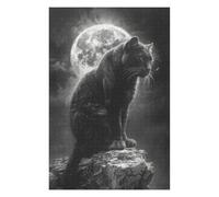 Puzzles pour Adultes 75x50cm/1000pcs Full Moon Black Panther Puzzle - Jeu Manuel - Défi Difficile - Cadeaux pour Les Amis Et La Famille 75x50cm/1000pcs