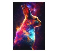 Puzzles pour Adultes 75x50cm/1000pcs Galactic Rabbit Portrait Puzzles pour Adolescents, Jouets, Décoration Murale, Loisirs À La Maison, Cadeaux De Noël Et d'anniversaire 75x50cm/1000pcs