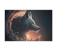 Puzzles pour Adultes 75x50cm/1000pcs Galactic Wolf Cosmic Artwork -3 Puzzles pour Adolescents, Jouets Anti-Stress, Décoration Murale, pour Les Gamers 75x50cm/1000pcs