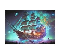 Puzzles pour Adultes 75x50cm/1000pcs Ghost Ship in Mystic Waters Puzzle - Jeu Manuel - Défi Difficile - Cadeaux pour Les Amis Et La Famille 75x50cm/1000pcs